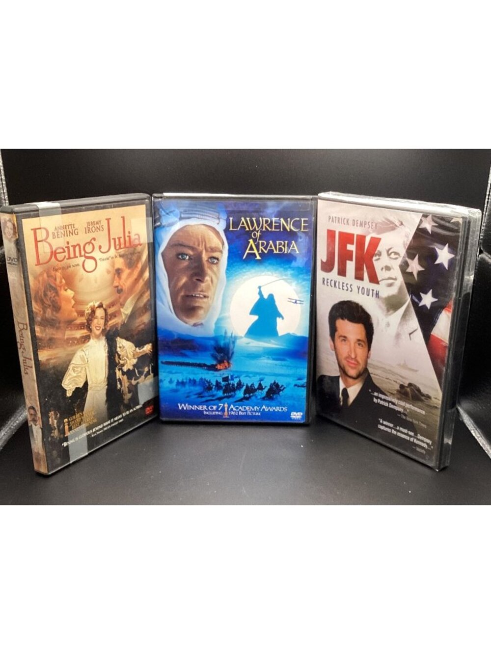 Lawrence of Arabia (1962), Being Julia (2005), JFK Reckless Youth (2010) DVD Lot